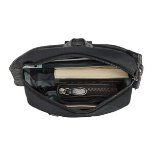 Travelon Greenlander Sustainable Anti-Theft Small Crossbody, Jet Black, 7.5" W x 10.5" H x 2.75" D