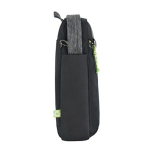 Travelon Greenlander Sustainable Anti-Theft Small Crossbody, Jet Black, 7.5" W x 10.5" H x 2.75" D