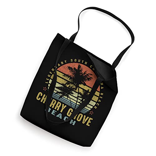 Cherry Grove Beach Retro Palm Sunset - Beach Lover Design Tote Bag