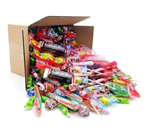 candy assortment box 5 pounds tootsie rolls, jolly rancher, dots, twizzlers, smarties, blow pops lollipops, lemonheads, variety pack