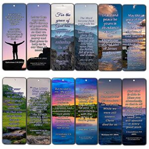 bookmarks for bible verses about grace niv (30 pack) – handy reminder book marker about god’s grace