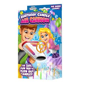 best party ever! birthday candle air cannon, safe fun way to blow out birthday candles, reusable, pull back and release, no batteries required, 1 count