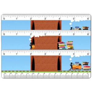 set of 3 – animated 6 inch lenticular ruler bookmark train books
