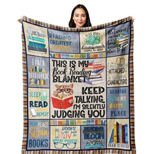 poqush book lovers gifts,gifts for book lovers women, women reading gifts for book lovers,book reader gifts,book club/bookworm gifts for reading lover bookish,literary gifts ideas blanket 60″x50″