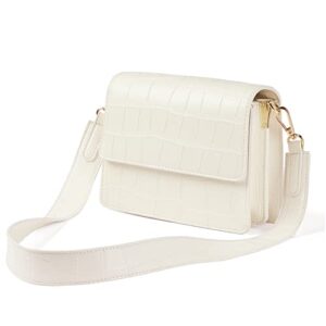 telena crossbody bags for women vegan leather purses for women crossbody handbag purse with adjustable strap crocodile white