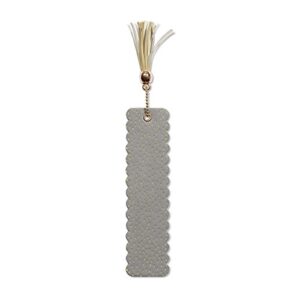 c.r. gibson silver and gold dot pattern faux leather bookmark with tassel, 1.75 w x 7 h inches