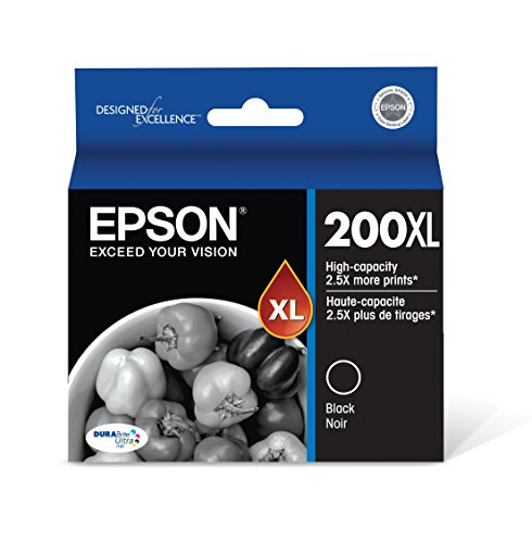 EPSON T200 DURABrite Ultra -Ink High Capacity Black -Cartridge (T200XL120-S) for select Epson Expression and WorkForce Printers