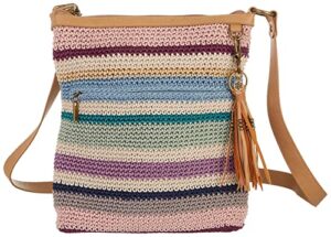 the sak lucia crochet crossbody mendocino stripe one size