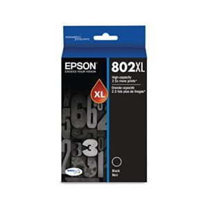 epson t802 durabrite ultra -ink high capacity black -cartridge (t802xl120-s) for select epson workforce pro printers