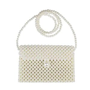 fundi white pearl purse shoulder bag for women purse pearl beaded clutch bag crossbody beaded clutch evening bag for prom party wedding date