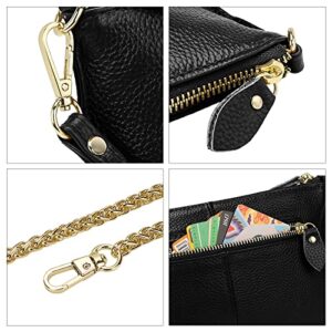 Uromee Wristlet Wallet Clutch Purses for Women Genuine Leather Crossbody Bag Handbag with Detachable Shoulder Chain