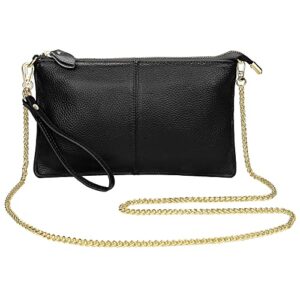 Uromee Wristlet Wallet Clutch Purses for Women Genuine Leather Crossbody Bag Handbag with Detachable Shoulder Chain
