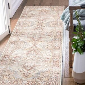 collact runner rug 2×6 area rug hallway persian rug vintage distressed rug indoor mat foldable thin rug taupe retro carpet non slip accent rug kitchen living room bedroom dining room