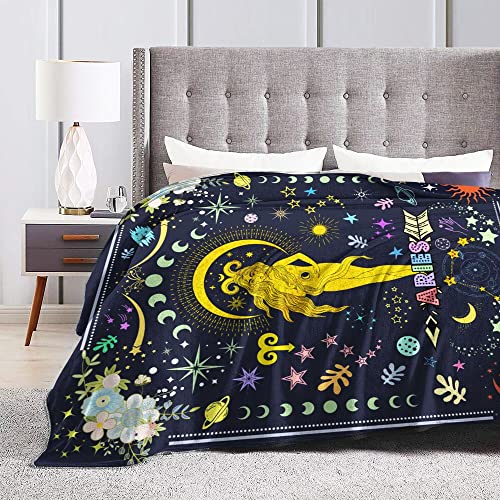 Anime Aries Throw Blanket Constellation Blankets Soft Horoscope Astrology Flannel Throw Blankets Zodiac Sign 60"X50"