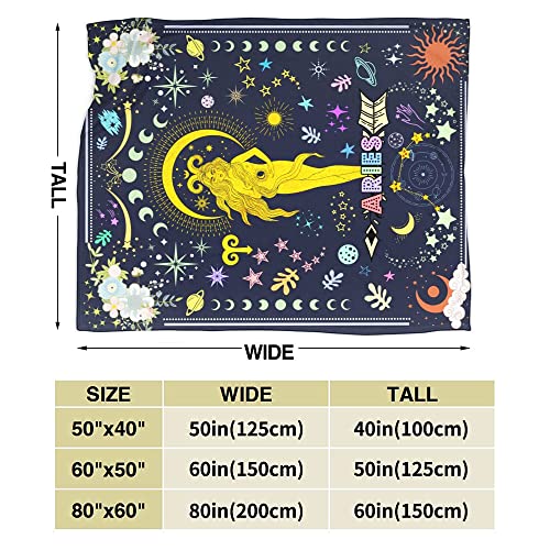 Anime Aries Throw Blanket Constellation Blankets Soft Horoscope Astrology Flannel Throw Blankets Zodiac Sign 60"X50"