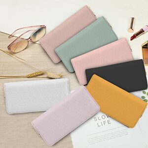 TAN.TOMI Wallets for Women,Vegan Leather Card Holder Bifold Womens Wallet,Large Capacity Wallet Women Zipper Coins Pocket with ID Window Light mint