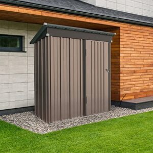 UDPATIO Outdoor Storage Shed 5x3 FT, Metal Garden Shed for Bike, Garbage Can, Tool, Lawnmower, Outside Sheds & Outdoor Storage Galvanized Steel with Lockable Door for Backyard, Patio, Lawn