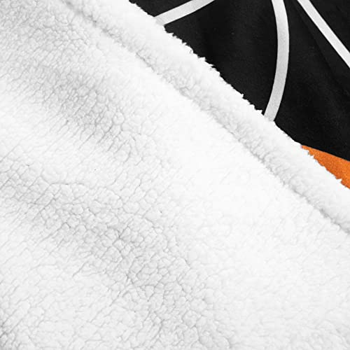 Lush Decor Basketball Game Sherpa Throw Blanket, 60" x 50", Black & Orange