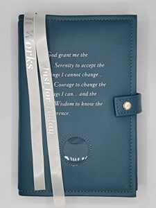 deluxe triple na book cover for the basic text (6th ed), it works, how and why and living clean with serenity prayer and medallion holder ocean gray