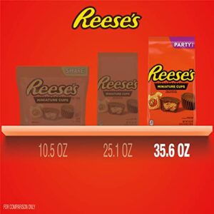 REESE'S Miniatures Milk Chocolate and Peanut Butter Bite Size, Gluten Free, Individually Wrapped Cups Candy Bulk Party Pack, 35.6 oz