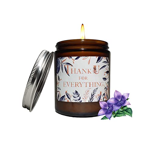 Scented Candle, Gift for Girlfriend, Women, Thank U for Everything, Thanksgiving for Mom, Bluebell Scent Aromatherapy Candle, Her, Wife, Women, Mother Birthday Gift Idea, 7oz