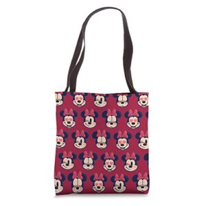 disney minnie mouse emoticon expressions pink tote bag