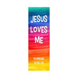 jesus loves me bookmarks – bible verse – mega pack – religious bookmarks – bookmarks for kids – rainbow colors -100 count