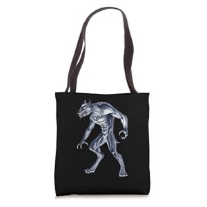 dogman werewolf cryptozoology cryptid creature mythical tote bag