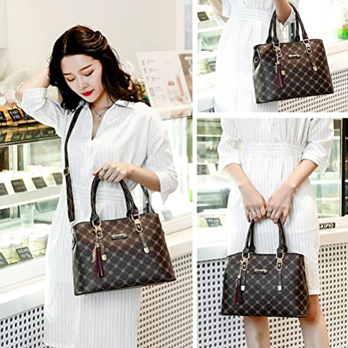 Shoulder Bags for Women New Summer Beach Bag Female Korean Plaid Messenger Bag Women Luxury Casual Designer Handbag Fashion Tote (Gold)