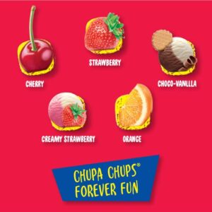 Chupa Chups Candy, Lollipops Mini, Bulk Candy Suckers for Kids, Halloween, Cremosa Ice Cream, 7 Assorted Flavors, Variety Pack for Gifting, Parties, Office, 240ct