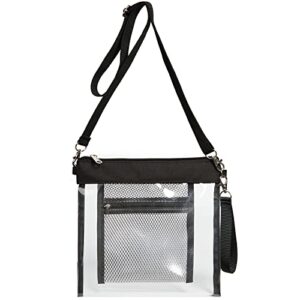 dotpraise clear crossbody purse bag stadium approved with extra wristlet for concert, security & sporting event