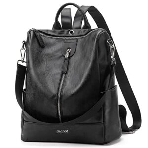 gajoni ladies backpack purse black-pu leather fashion backpack for women with antitheft pocket-ladies shoulder bag handbag-travel backpack purse