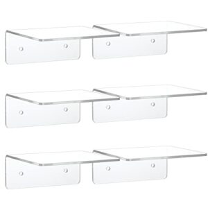 small acrylic floating shelves clear acrylic wall shelves wall hanging acrylic shelves adhesive corner shelves acrylic display shelves for living room bedroom front door decor supplies (6 pieces)