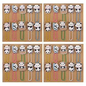 micro traders 40pcs cute panda paperclips bookmarks metal planner clips wooden bookmarkers office supplies gifts for panda lovers readers coworkers