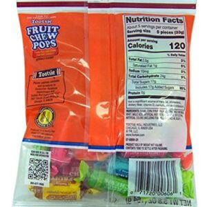 Tootsie Fruit Chews Assorted Fruit Rolls, 5.8 oz, Pack of 3