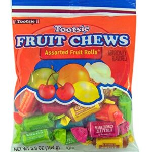 Tootsie Fruit Chews Assorted Fruit Rolls, 5.8 oz, Pack of 3