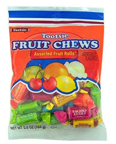 Tootsie Fruit Chews Assorted Fruit Rolls, 5.8 oz, Pack of 3