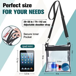 Bitjoy Clear Bag Stadium Approved Purse Transparent Bags for Women & Men - See Through TPU Messenger Handbag for Concert Sports Events & Amusement Park