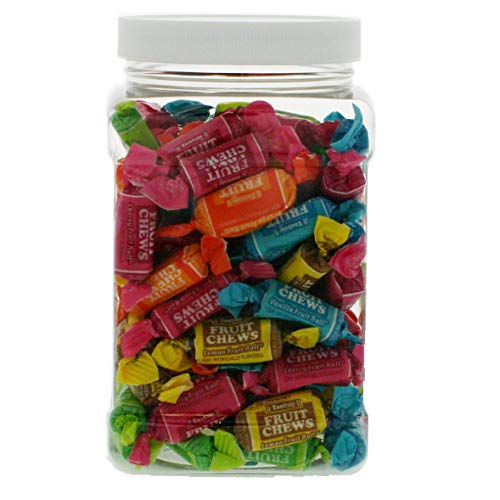 Tootsie Roll Midgies Assorted (Medium) Size 1.5LB - Original Individually Wrapped Assorted Flavor Tootsie Rolls in 48 FL OZ Gift Ready Reusable Square Jar