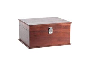 hawkerrz wooden box with hinged lid | large keepsake box | premium decorative keepsake boxes with lids | hand crafted acacia wood box with lid | classic wooden storage box with lock and key | decorative wooden storage box for jewelry, toys and keepsakes