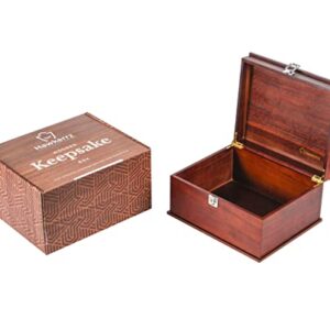 Hawkerrz Wooden box with hinged lid | Large Keepsake box | Premium decorative keepsake boxes with lids | Hand crafted ACACIA wood box with lid | Classic wooden storage box with lock and key | Decorative wooden storage box for Jewelry, toys and keepsakes