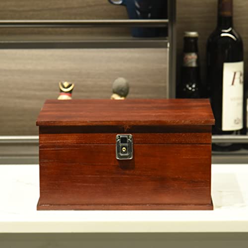 Hawkerrz Wooden box with hinged lid | Large Keepsake box | Premium decorative keepsake boxes with lids | Hand crafted ACACIA wood box with lid | Classic wooden storage box with lock and key | Decorative wooden storage box for Jewelry, toys and keepsakes