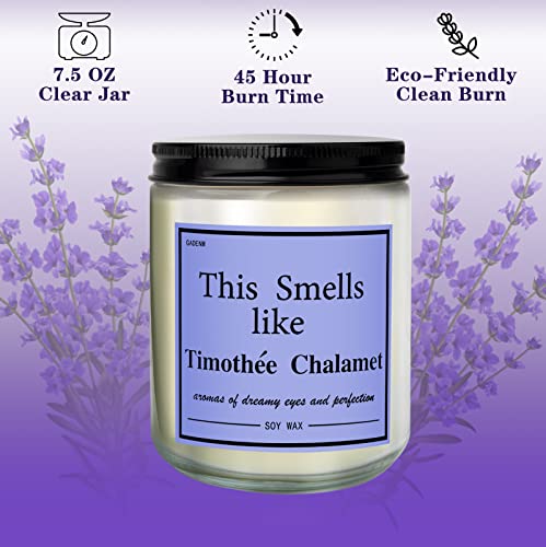 GADENM Lavender Scented Candles, Timothee Chalamet Merch, This Smells Like Timothee Chalamet Candle, Funny Gifts for Christmas, Birthday