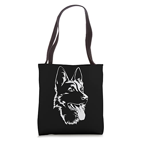 Dog Silhouette Sitting - German Shepherd Tote Bag