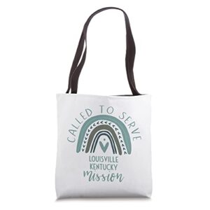 called to serve boho rainbow louisville kentucky mission tote bag