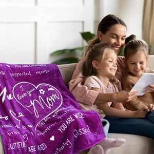 Aiishow Gifts Blanket for Mom Mother's Day, 59 inch x79 Cozy Flannel Throw Blankets, I Love You Print Women, Unique Mother from Daughter or Son, Birthday, Mothers Day (FBA-43AIS-US-ILYMQT-ZY)