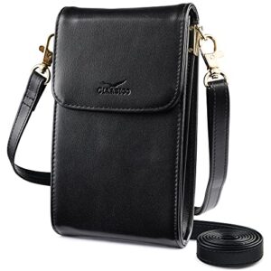 classico small crossbody phone purse for women – crossbody bag wallet for phone, cards, accessories (medium, black)