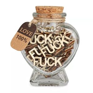 fucks to give,jar of fucks gag gifts for valentine’s day / birthday / anniversary / christmas. fuck wooden cutout letter funny gifts for parents and relatives,friends (fuck(heart-shaped bottle))