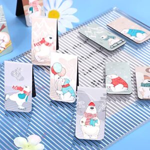 12 Pieces Christmas Magnetic Bookmarks Cute Bookmarks for Kids Magnet Page Clips Bookmark with Polar Bear Pattern Magnetic Page Markers for Kids Birthday Presents Classroom Prizes Students School