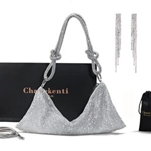Chanrekenti Rhinestone Purse Rhinestone Evening Bag Rhinestone Sparkly Purse Crystal Top Handle Bag for Women Gift